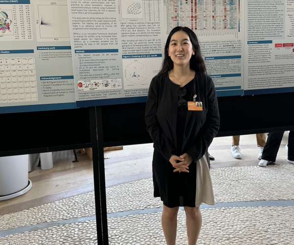 Student in front of USC/CHLA Summer Oncology Research Fellowship Program Program